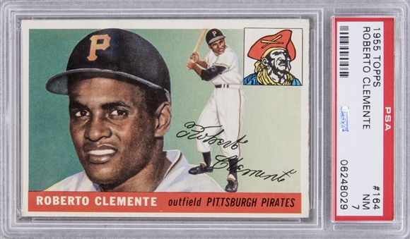 1955 Topps #164 Roberto Clemente Rookie Card – PSA NM 7
